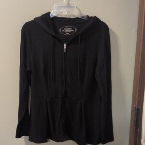 Soma Women's Black Zip-up Lightweight Sweater